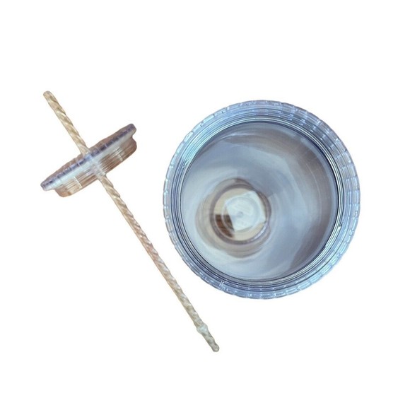 Starbucks Tumbler Silver Chrome Grid Ombre Gradient Cold Cup Swirl Straw Venti - Picture 4 of 5